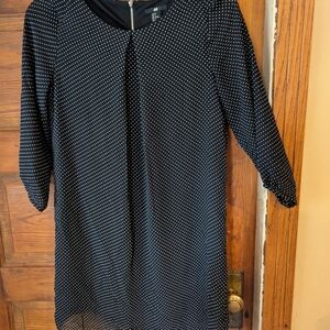 H&M Black and White Dolman Sleeve Sheath Dress